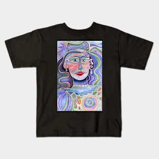 Blue lady Kids T-Shirt